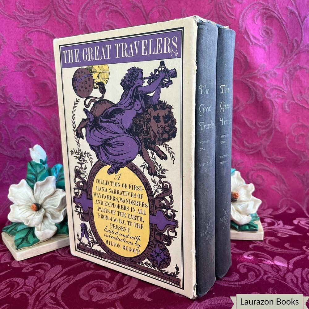 1960 The Great Travelers, First Printing Set by Milton Rugoff, Slipcase and Map